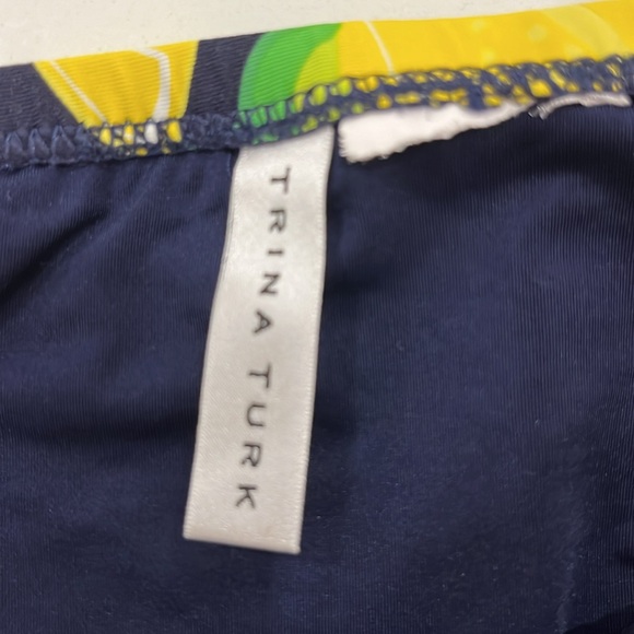 EUC Trina Turk black and yellow lemon 🍋 pattern two piece bikini bathing suit - Picture 6 of 9